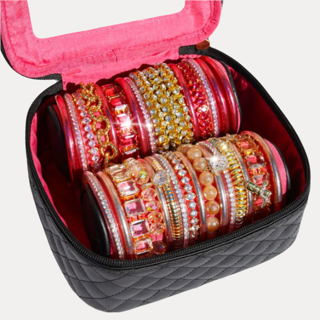 Large Black Travel Storage Case For Bangle Bracelets | BuDhaGirl