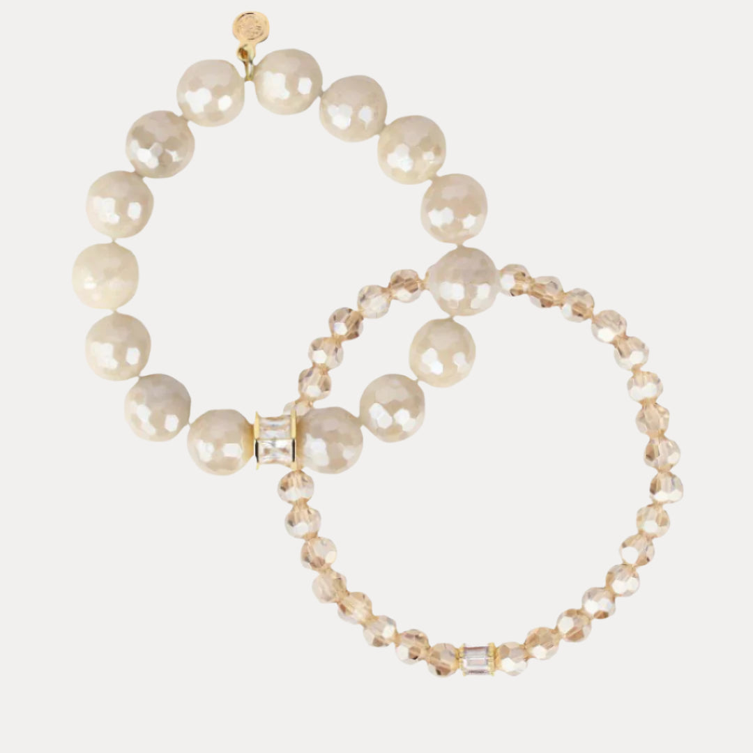 Mother of Pearl Capiz Bracelet Set: Sophisticated and Stylish