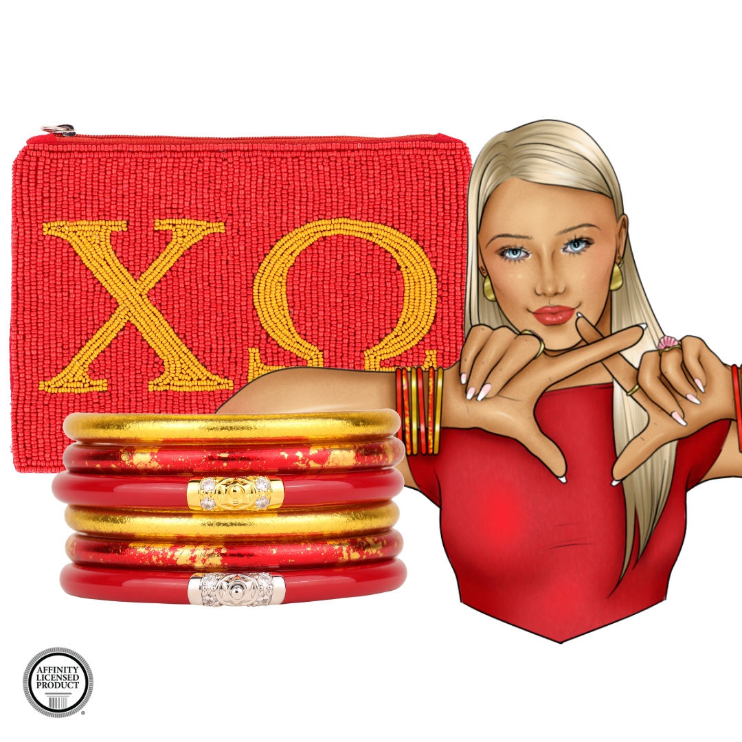 Chi Omega Sorority Bangle Bracelet Stack | BuDhaGirl