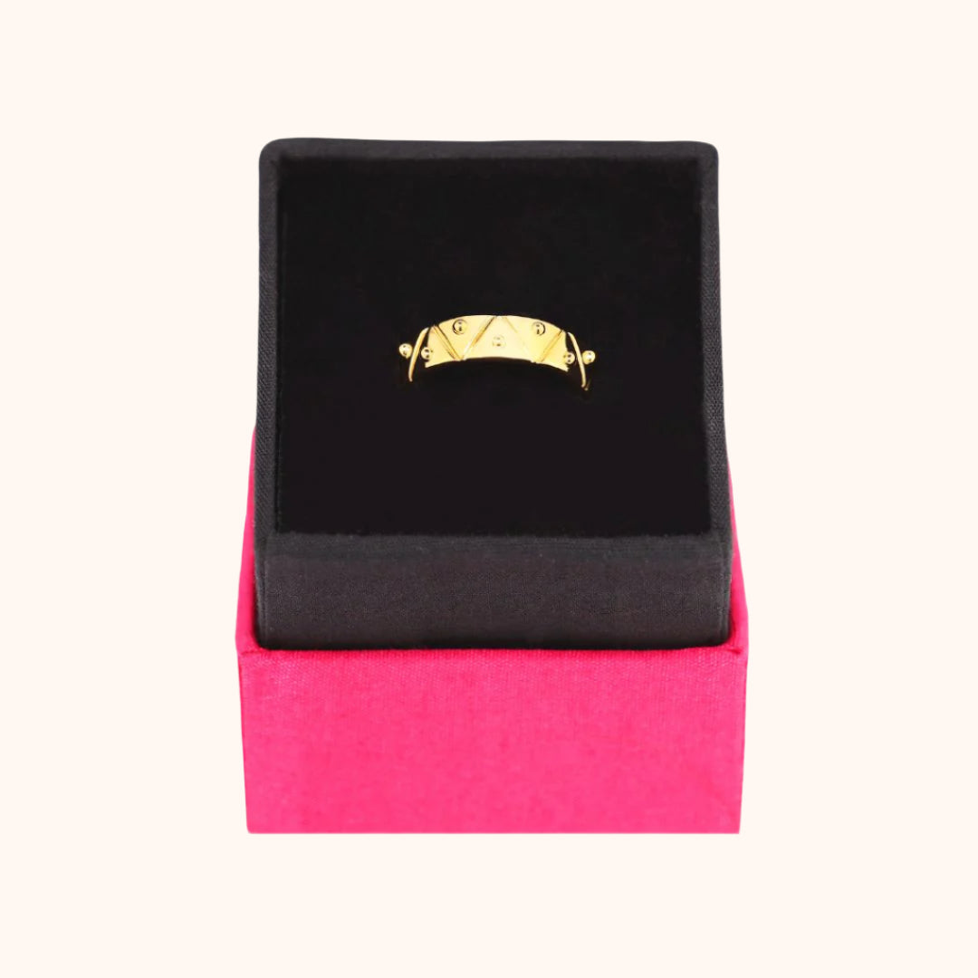 22kt Gold Plated Brass Serenity Ring for Women in Silk Ring Box | BuDhaGirl
