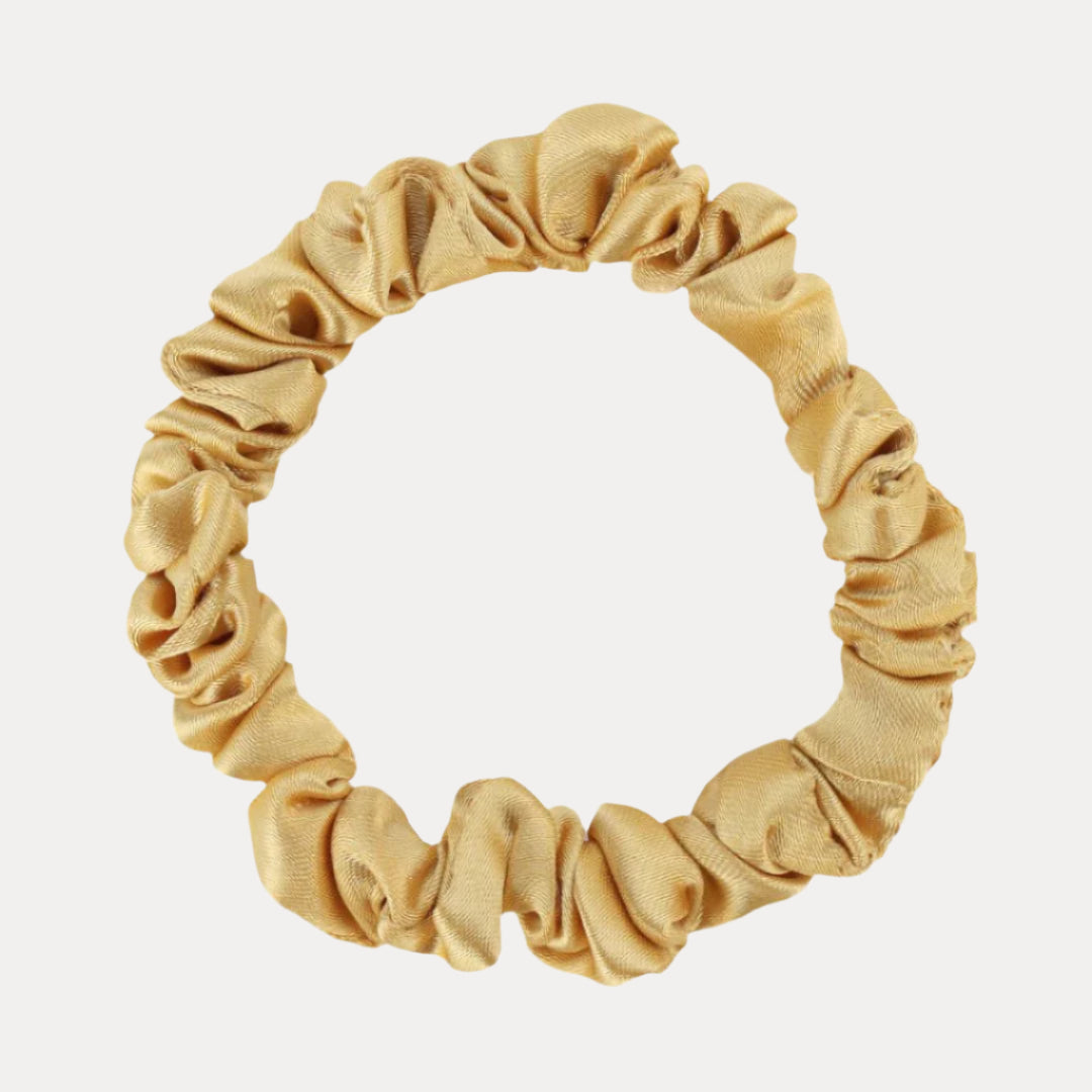 Pack of 7 Assorted Gold Scrunchies Set For Women | BuDhaGirl