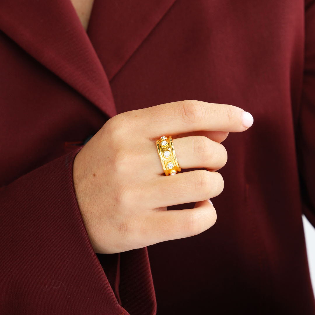 Gold Seven Crystal Ring | BuDhaGirl