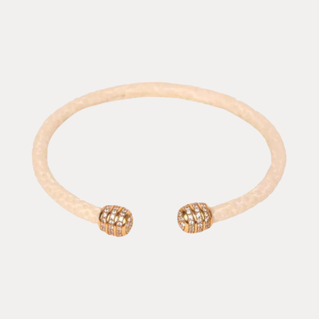 Iman Slim Stingray Cuff With Gold Studded End Caps | BuDhaGirl