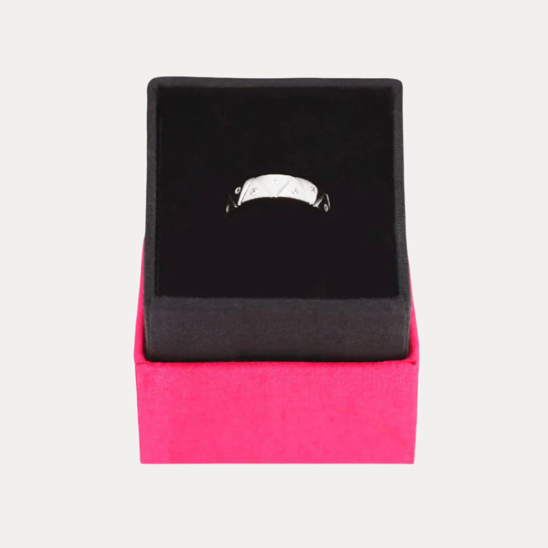 Palladium Light Gold Plated Brass "Light" Serenity Ring for Women | BuDhaGirl