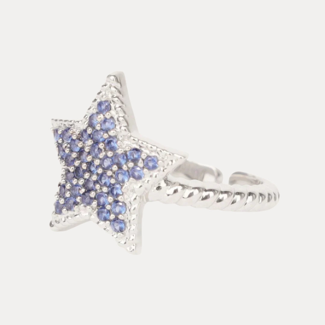 Silver/Sapphire - North Star Ring For Women | BuDhaGirl