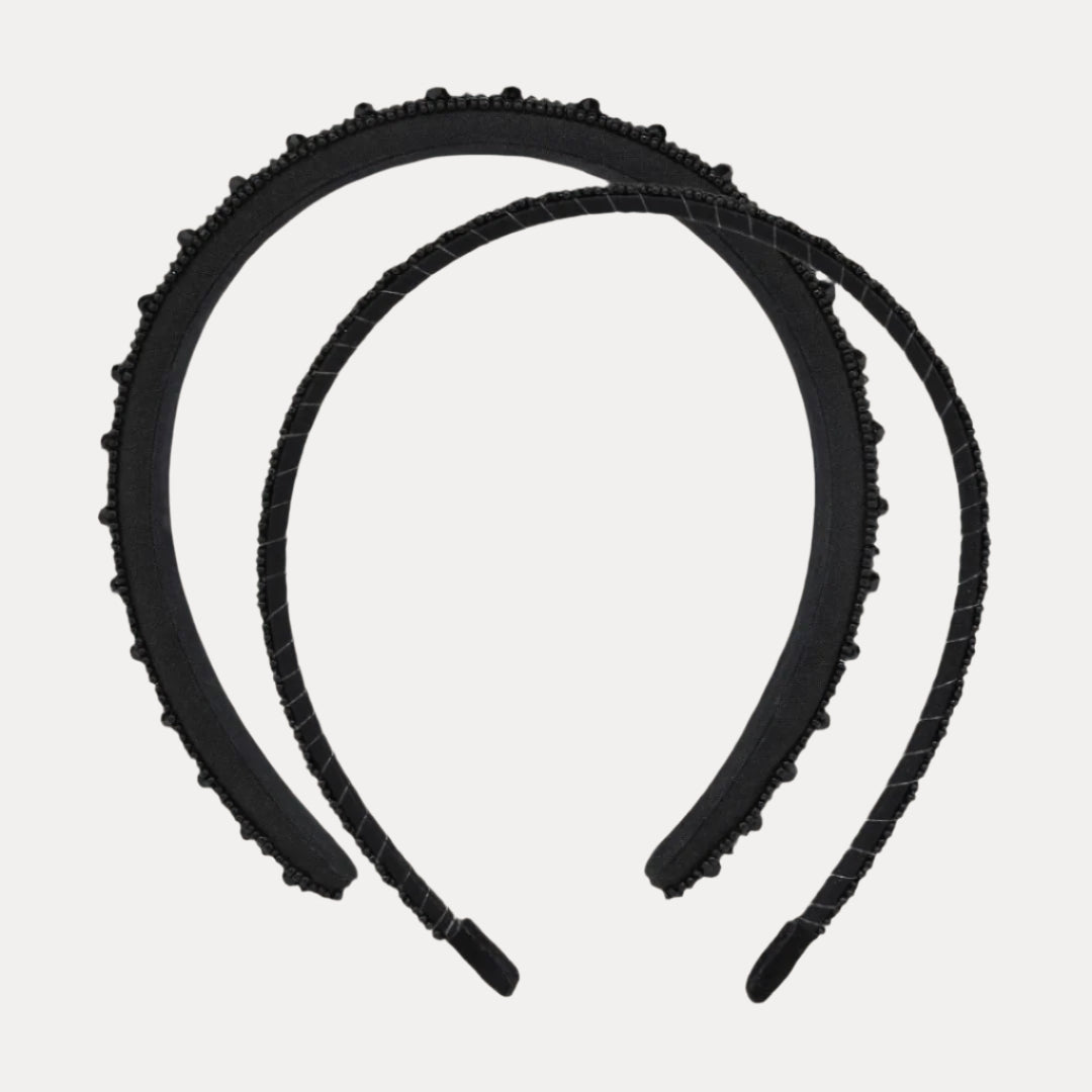 Black Mix and Match Plaza Duo Headbands | BuDhaGirl