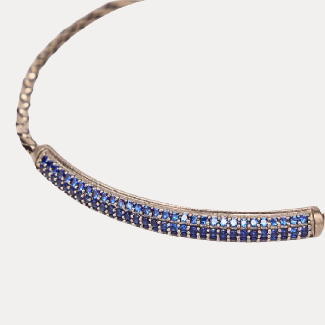 Sapphire Brad Birthstone Bracelet For Men | BuDhaHomme by BuDhaGirl