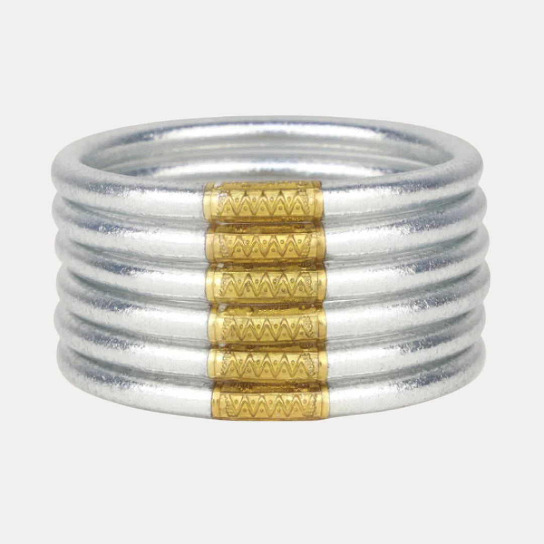 Zilveren All Weather Bangles® (set van 6) - Serenitygebed
