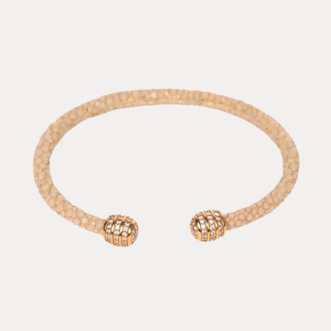 Iman Slim Stingray Cuff With Gold Studded End Caps | BuDhaGirl