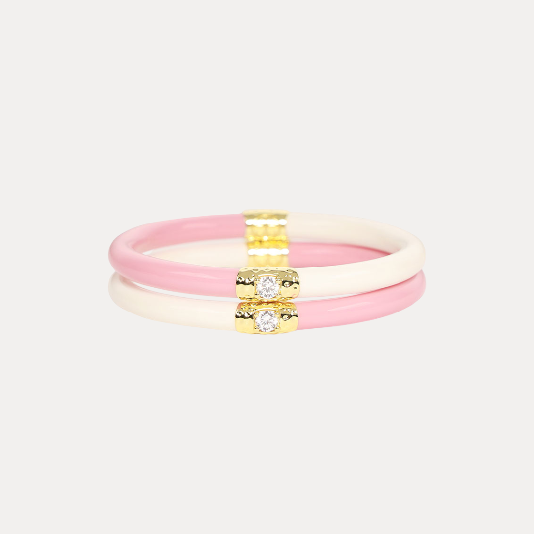 Pink/Ivory Yin & Yang All Season Bangles™ (ASB™) For Kids
