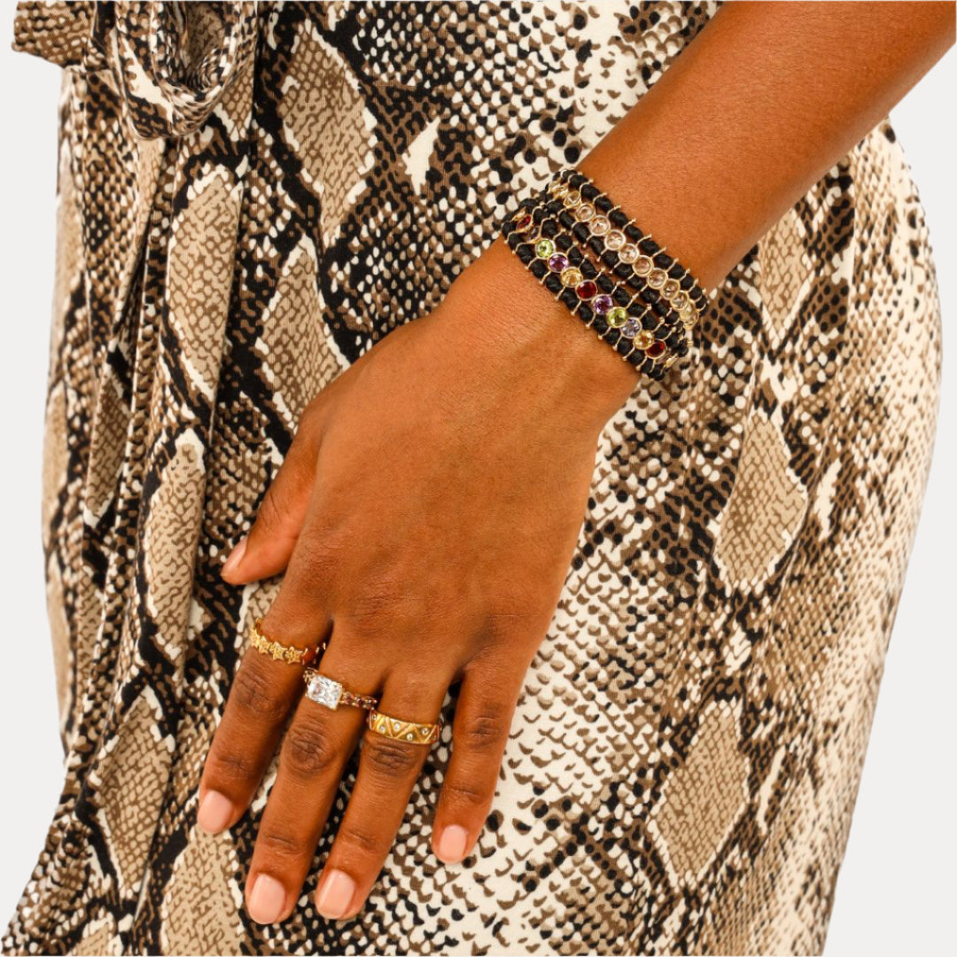 Viv String Bracelet - Black/Multi | BuDhaGirl