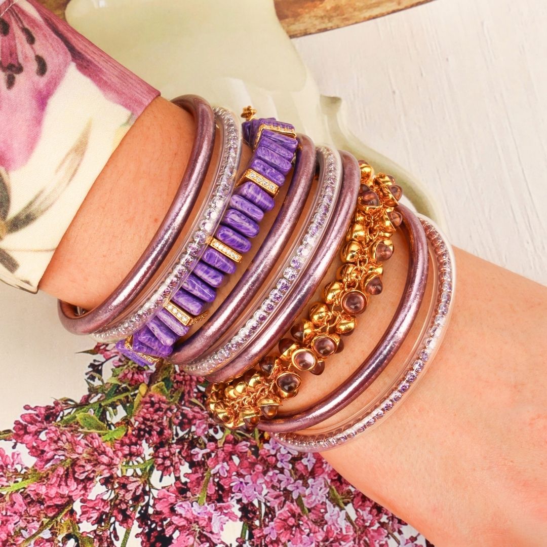 Charoite Tablet Beaded Bracelet for Women | BuDhaGirl