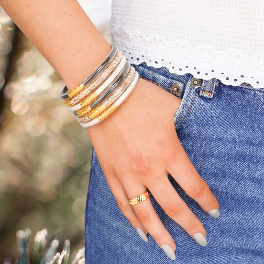 Earth Day All Weather Bangle Bracelets For Women | BuDhaGirl