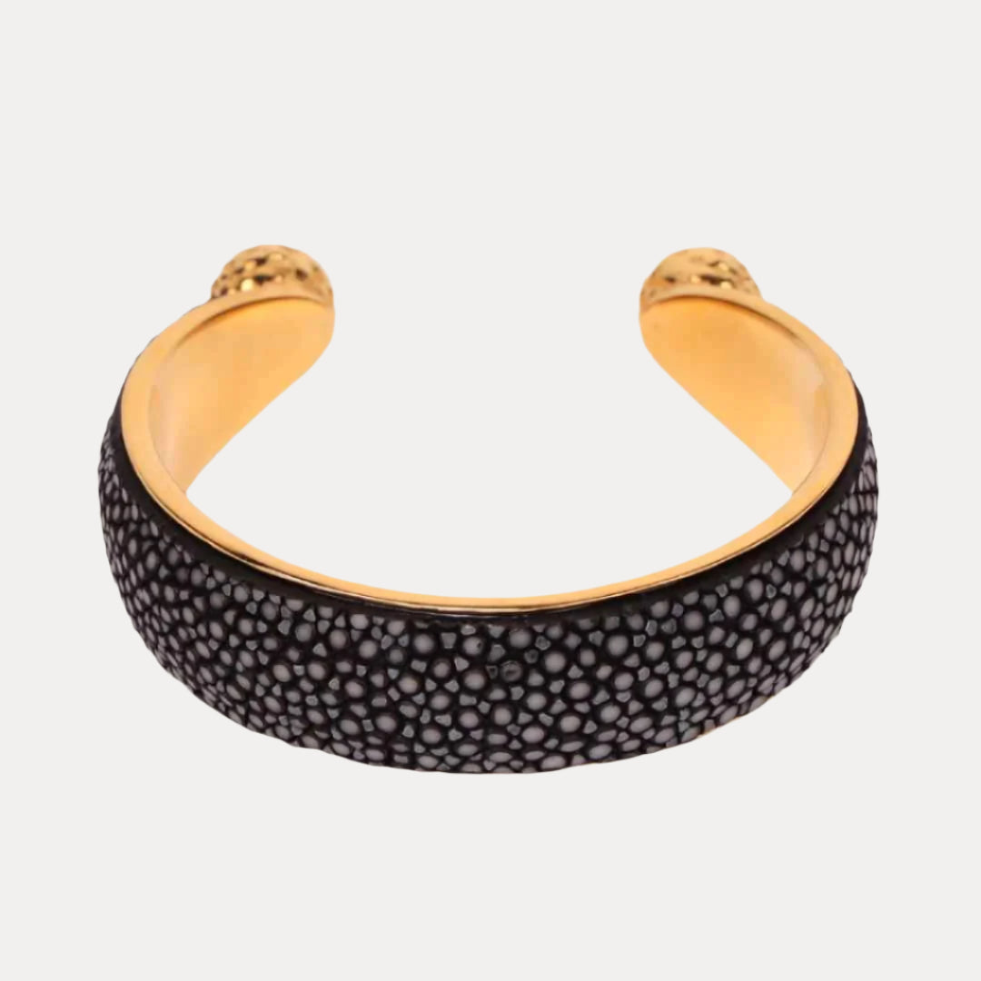 Jolene Crescent Gold-Dipped Stingray Cuff | BuDhaGirl