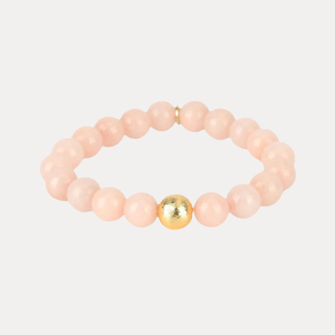 Pastel Pink Blush Bianca Beaded Bracelet For Women | BuDhaGirl