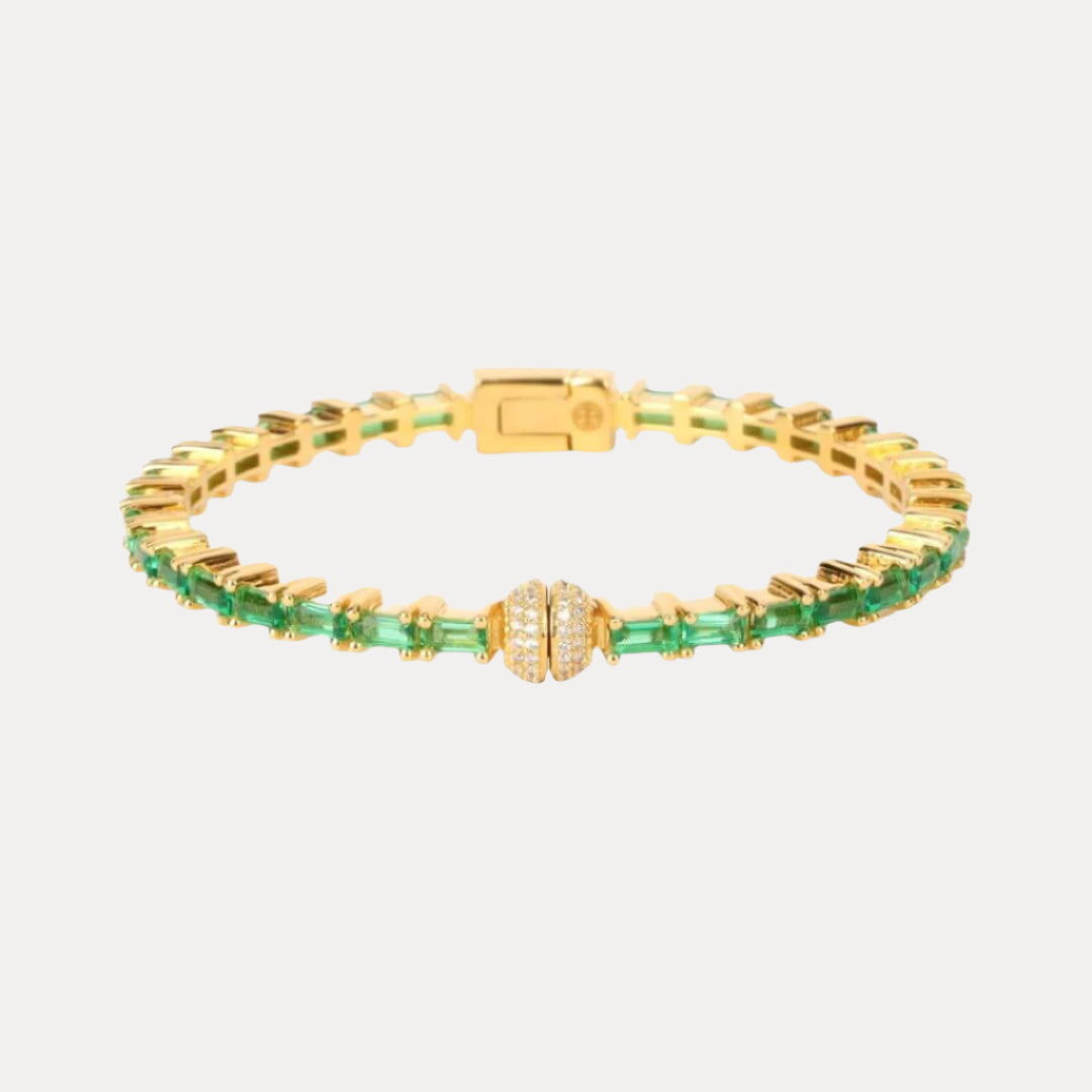 Emerald Baguette Crystals Aurora Bracelet | BuDhaGirl