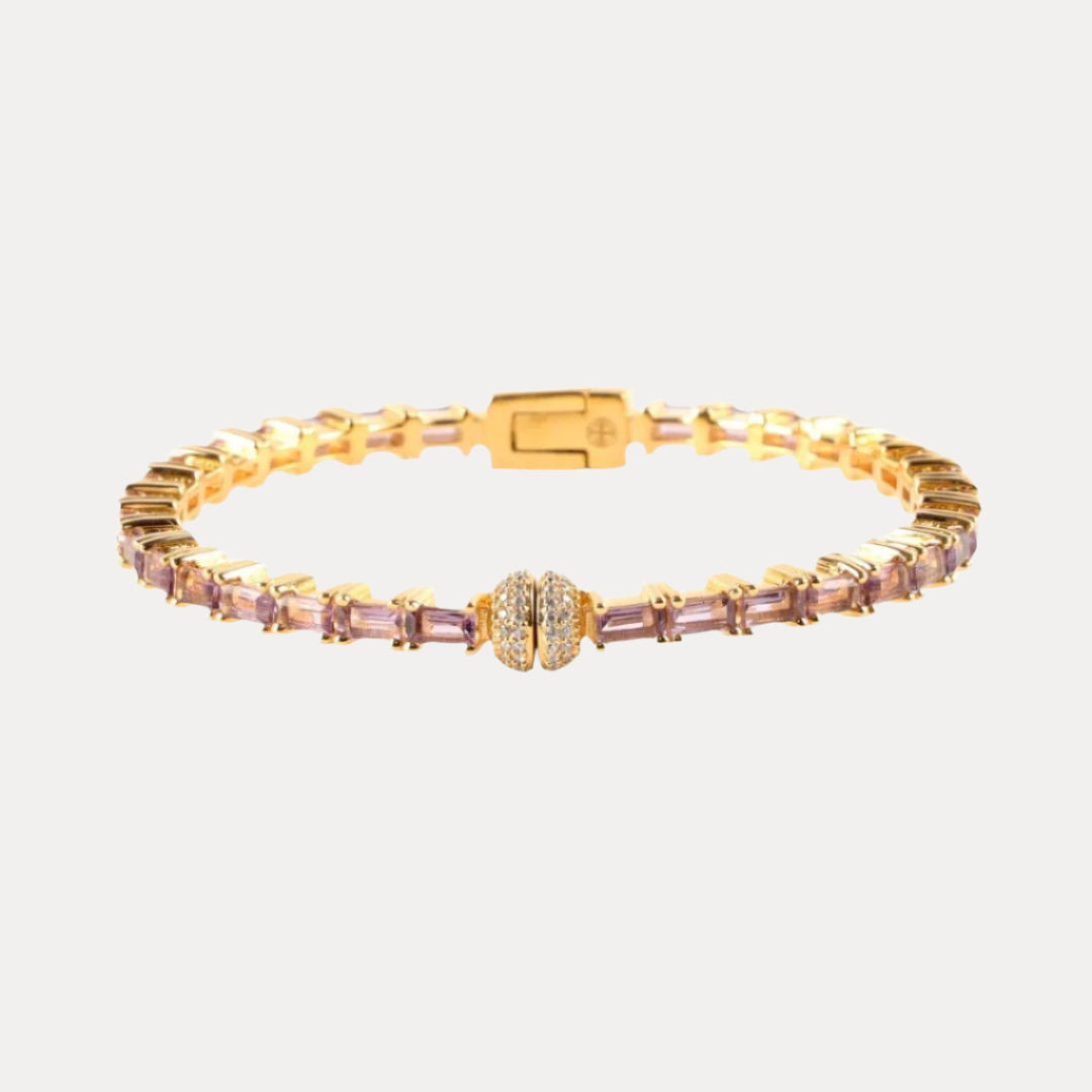 Amethyst Baguette Crystals Aurora Bracelet | BuDhaGirl