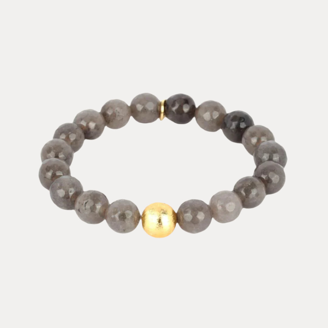 Graphite Grey Bianca Beaded Bracelet For Women | BuDhaGirl