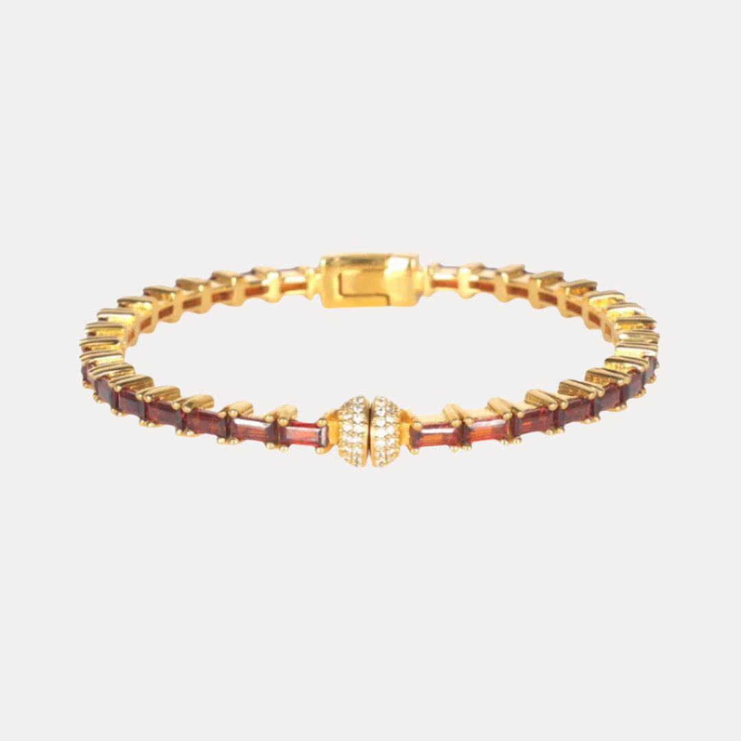 Garnet Baguette Crystals Aurora Bracelet | BuDhaGirl