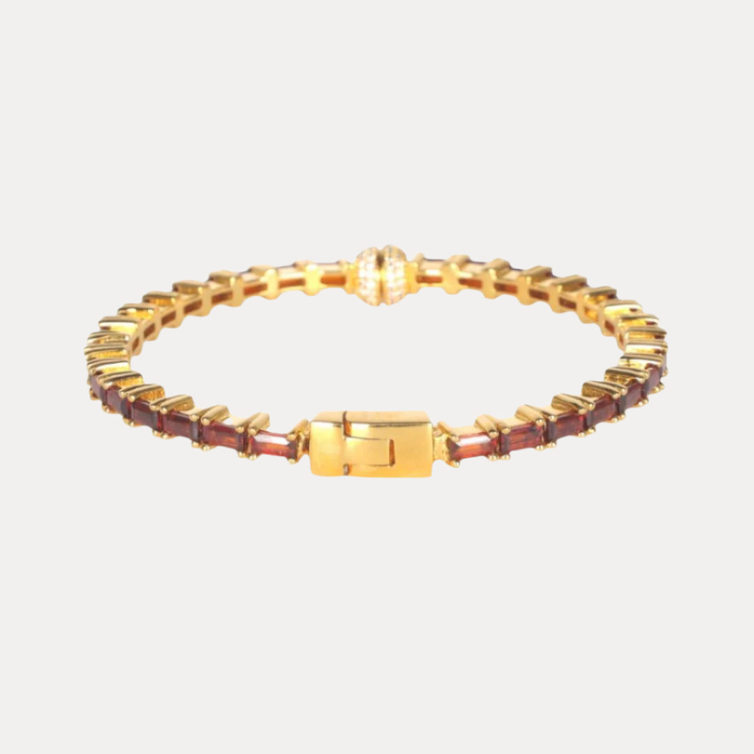 Garnet Baguette Crystals Aurora Bracelet | BuDhaGirl