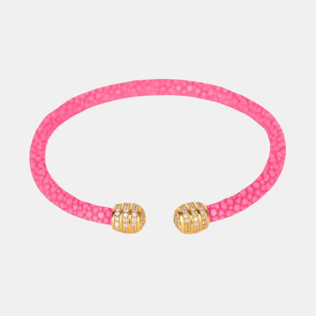Iman Slim Stingray Cuff With Gold Studded End Caps | BuDhaGirl