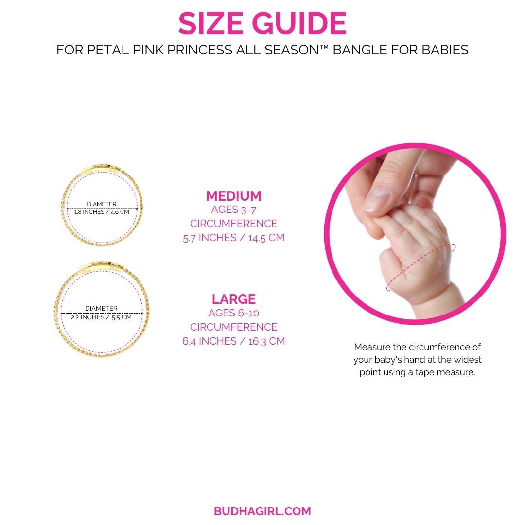 Crystal Petal Pink Bangle Bracelet for Babies | Infant Jewelry | BuDhaGirl