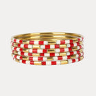 Veda (rosso/bianco) - Set da 6 bracciali