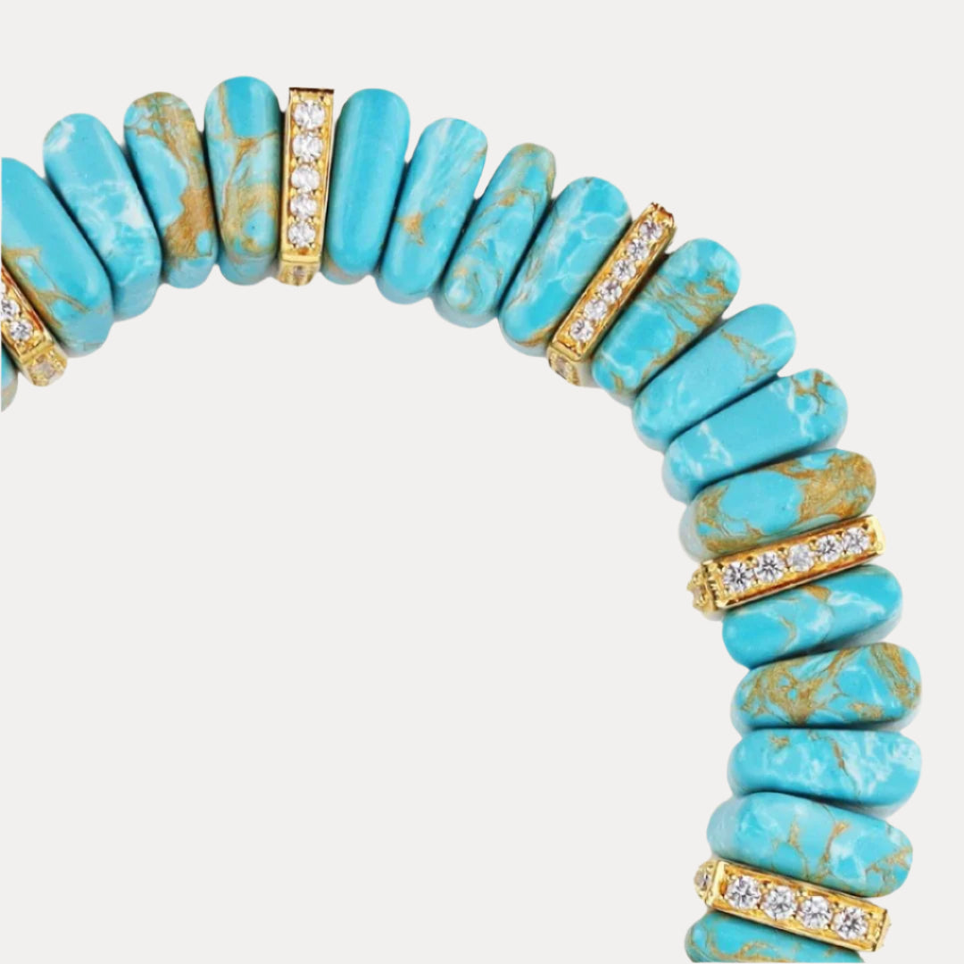 Turquoise Tablet Beaded Bracelet for Women - Sleeping Beauty | BuDhaGirl