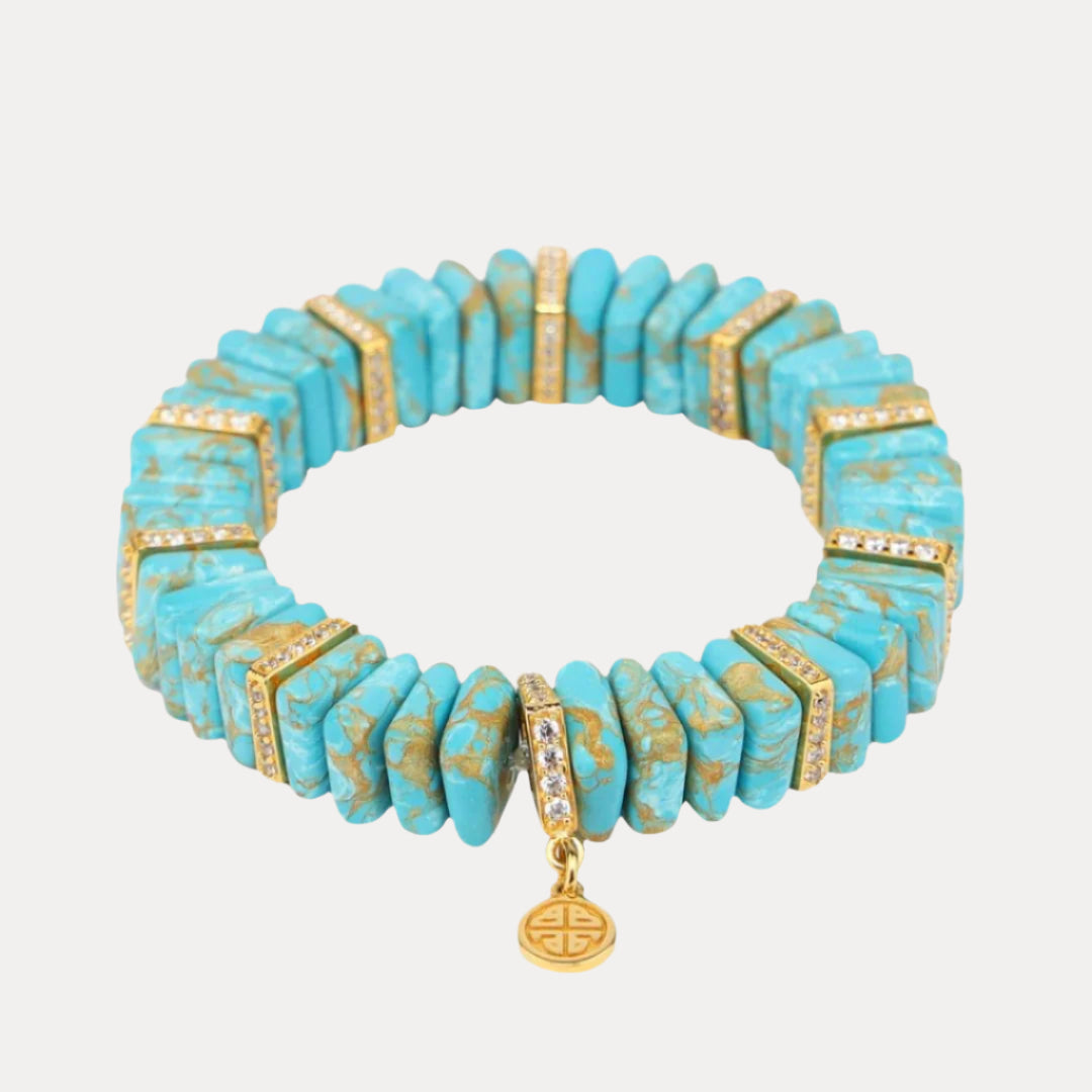 Turquoise Tablet Beaded Bracelet for Women - Sleeping Beauty | BuDhaGirl