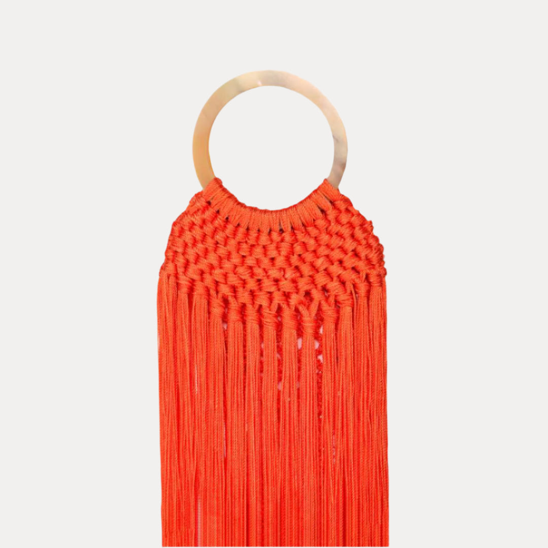 Fringe Handbag in Coral | Fringe Bag by BuDhaGirl