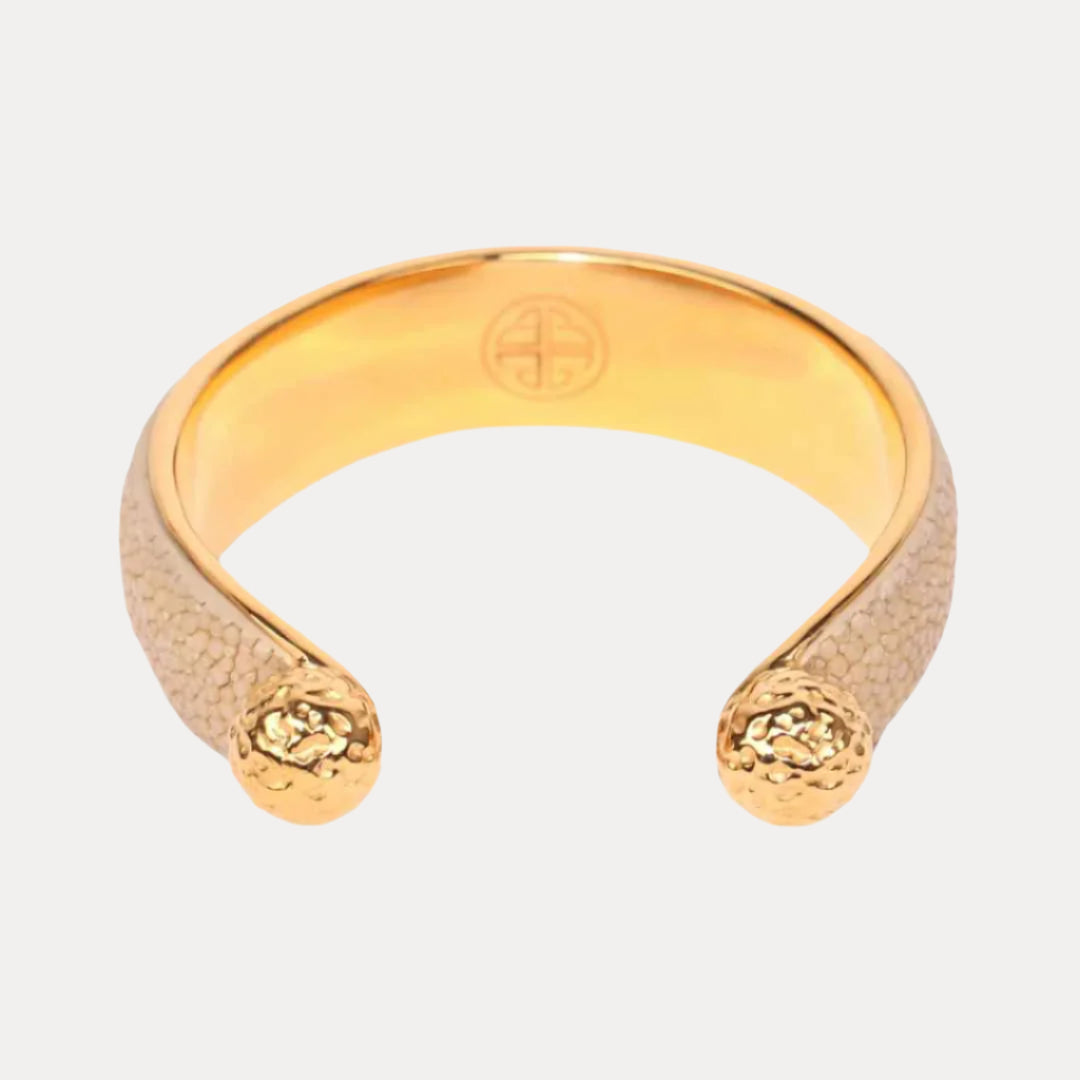 Jolene Crescent Gold-Dipped Stingray Cuff | BuDhaGirl