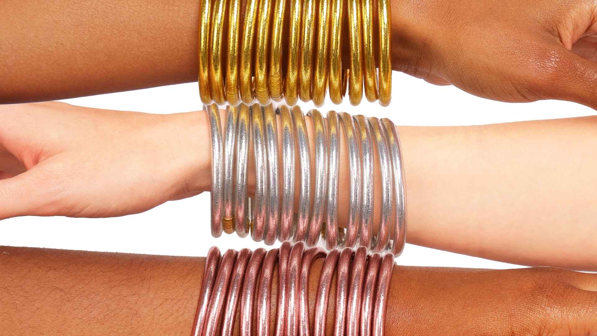 Metallic All Weather Bangles Bracelets for Women | BuDhaGirl