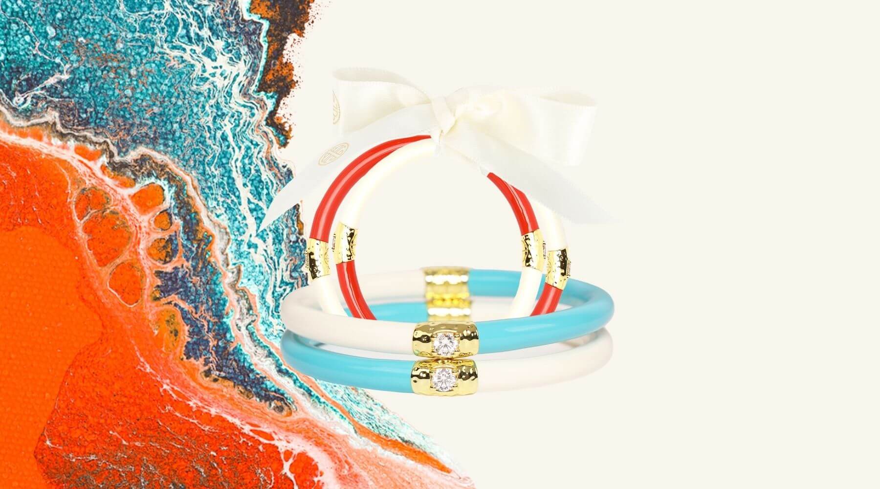 Turquoise and Coral Bracelets and Bangles | Yin Yang Jewelry | Bangle Bracelet Set | BuDhaGirl