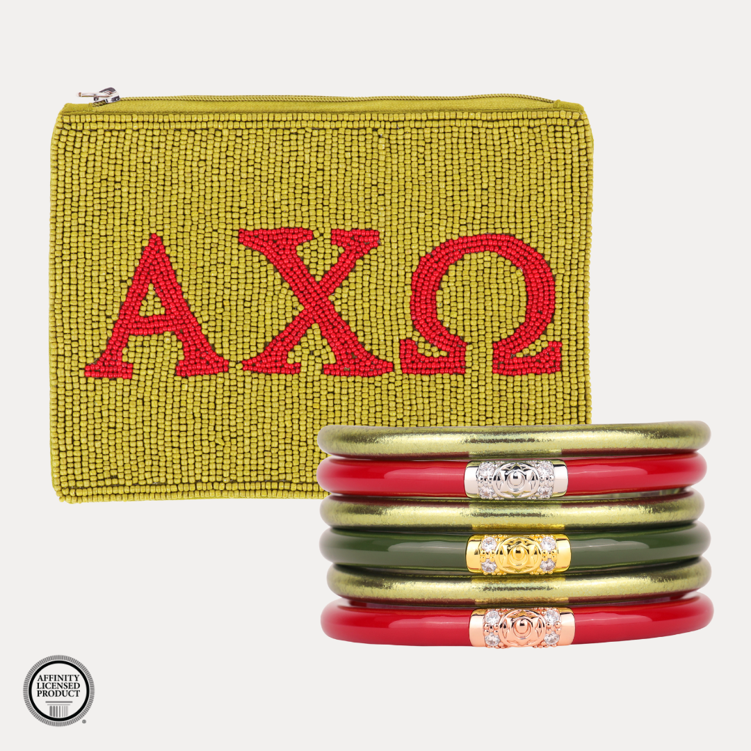 Alpha Chi Omega Sorority Bangle Bracelet Stack | BuDhaGirl