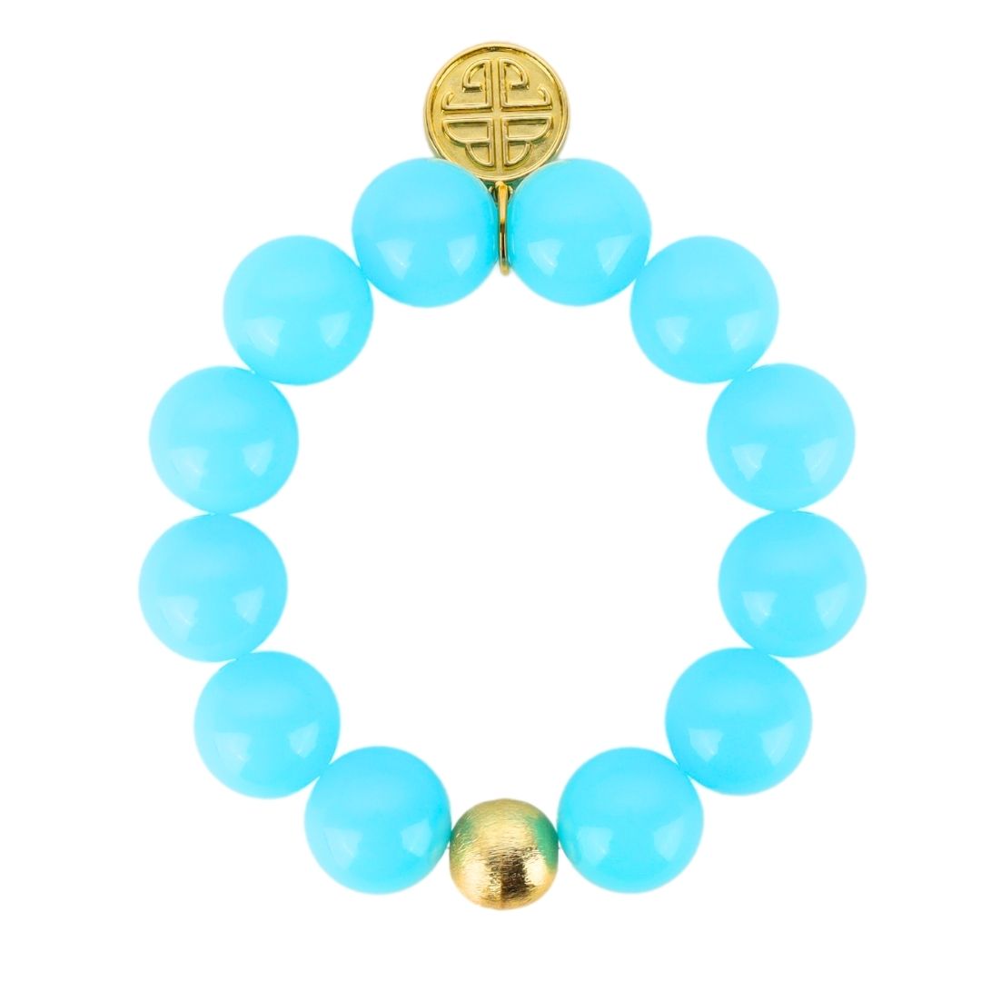 Aqua Blue Cha Cha Resin Beaded Bracelet for Women | BuDhaGirl