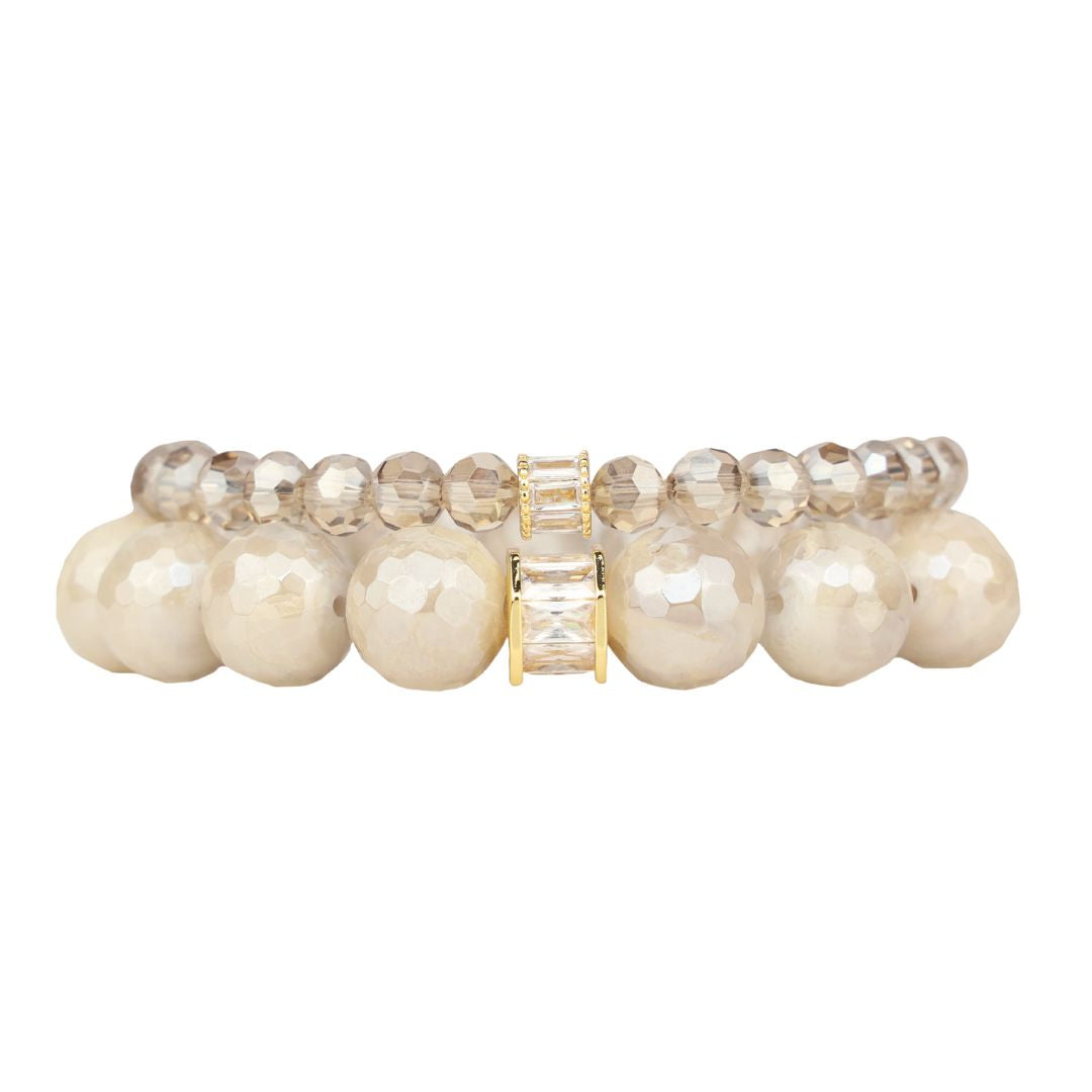 Mother of Pearl Capiz Bracelet Set: Sophisticated and Stylish