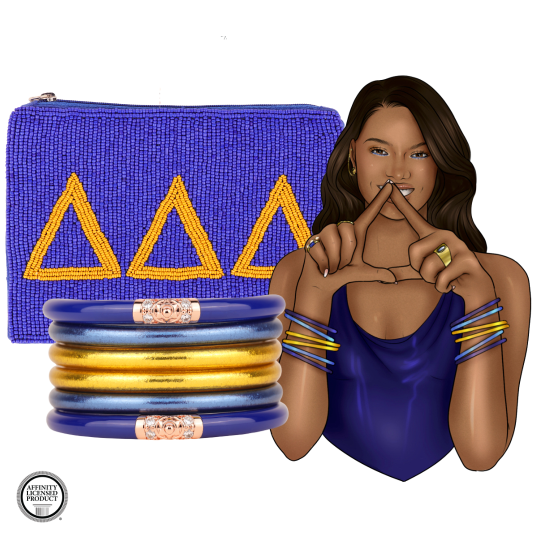Delta Delta Delta Sorority Bangle Bracelet Stack | BuDhaGirl