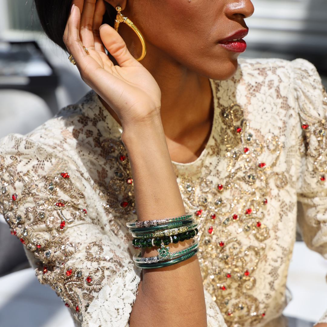 Emerald Holiday Bangle Bracelet Collection | BuDhaGirl