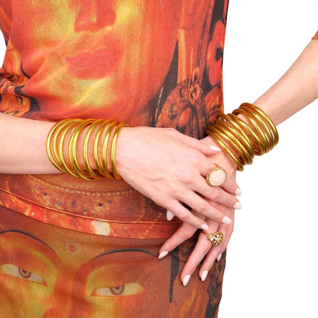 Gold All Weather Bangles (Set of 9) - Serenity Prayer | BuDhaGirl