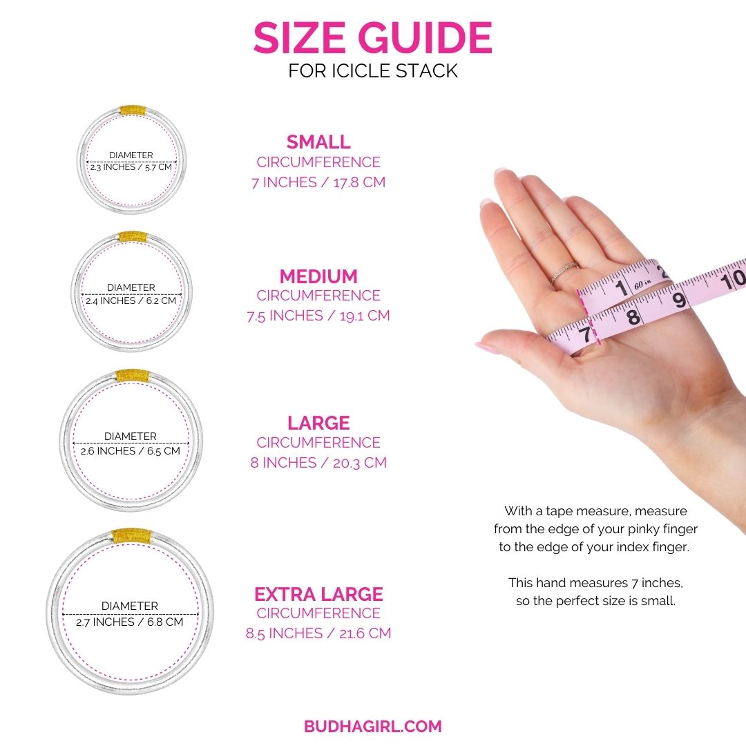 Size Guide for Icicle Bangle Bracelet Stack of the Week | BuDhaGirl