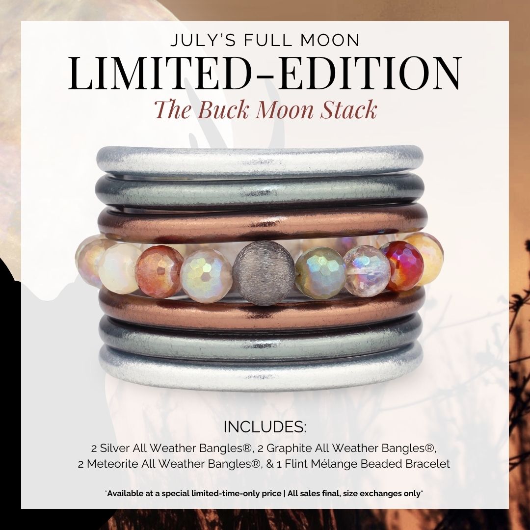 July's Buck Moon Bangle Bracelet Stack for Women | BuDhaGirl