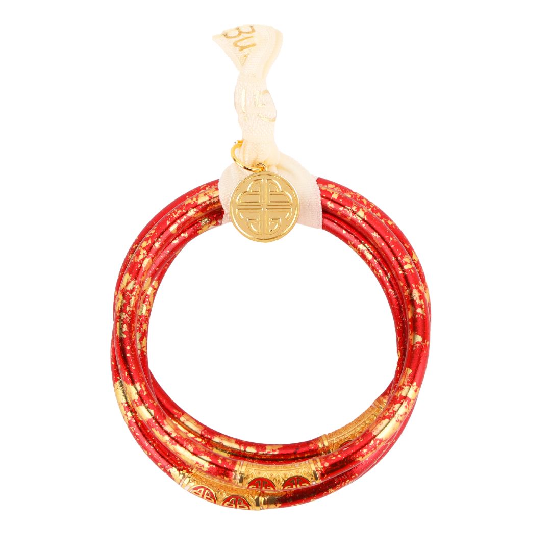 BuDhaGirl KOI Rouge Bangles | Set of 4 | Luxurious Red