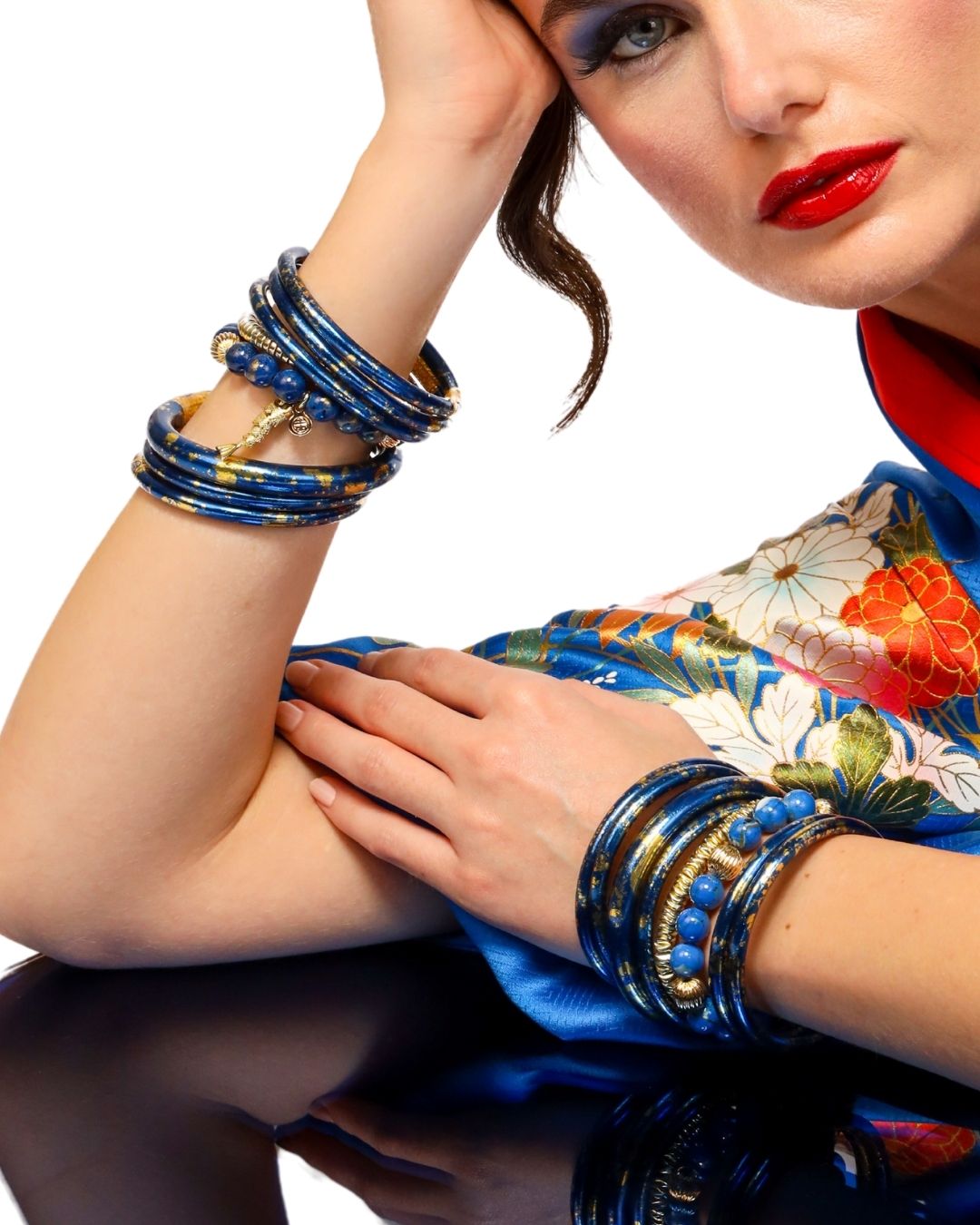 KOI Saffir Cobalt Blue Bangle Bracelet Collection | BuDhaGirl