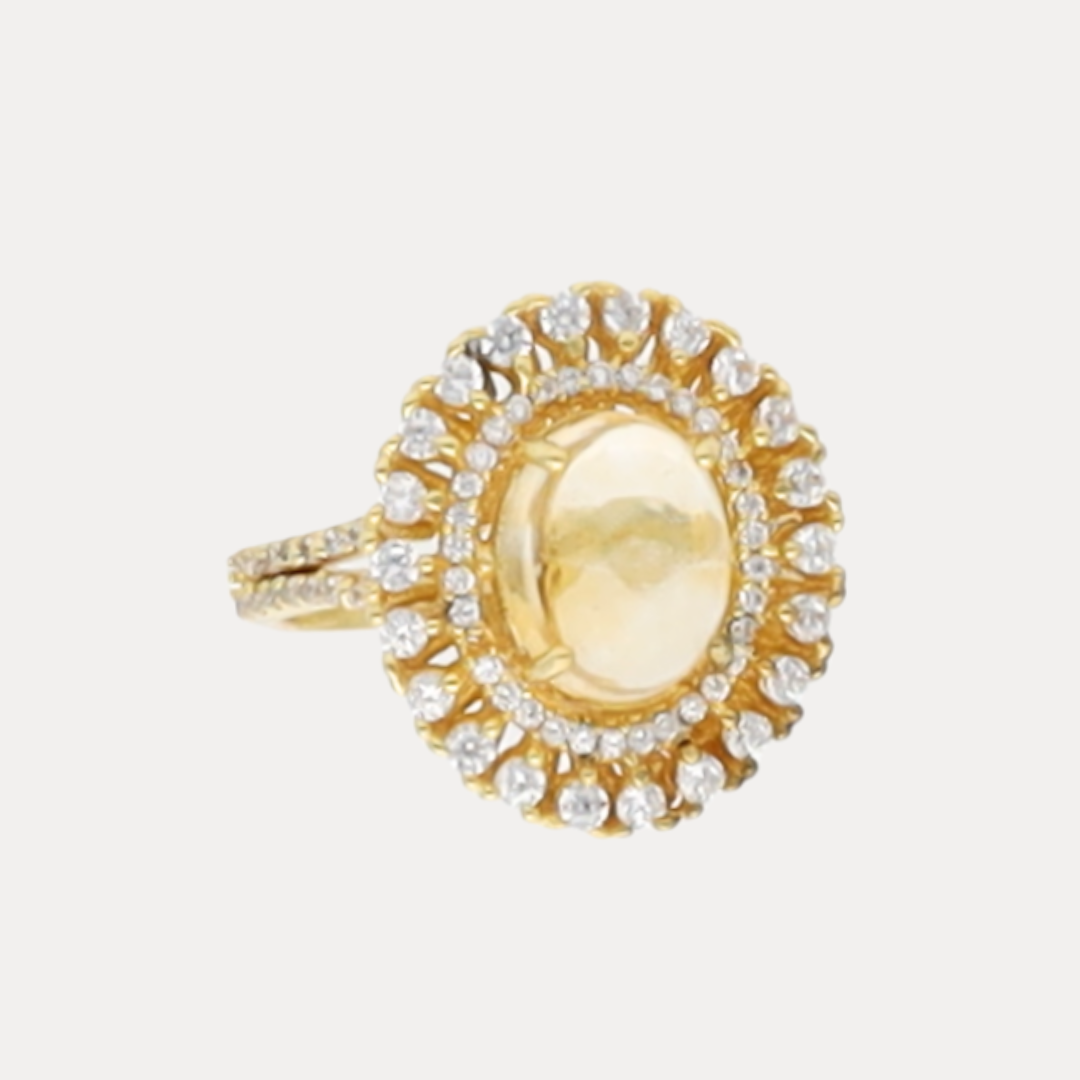Madonna RIng Gold Citrine | BuDhaGirl