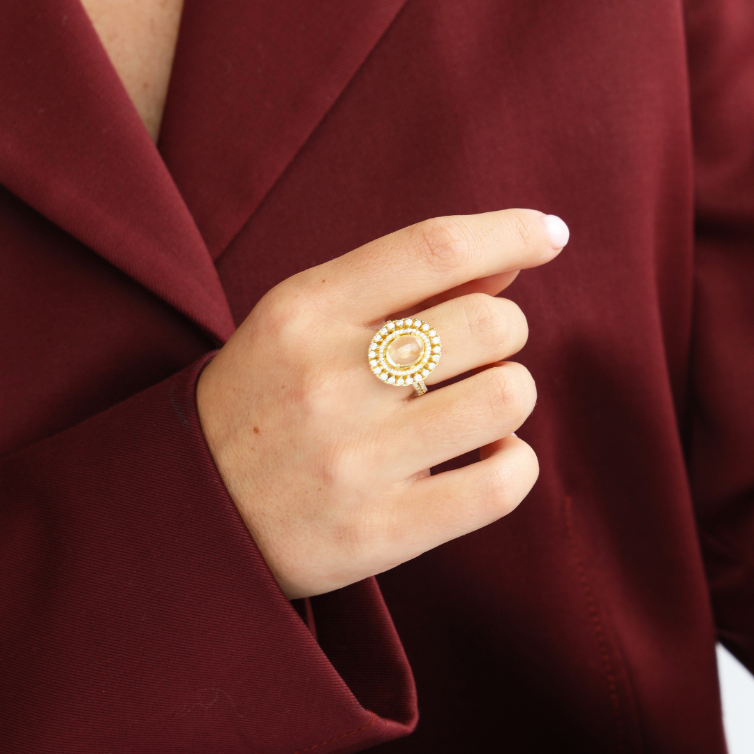 Madonna RIng Gold Citrine | BuDhaGirl