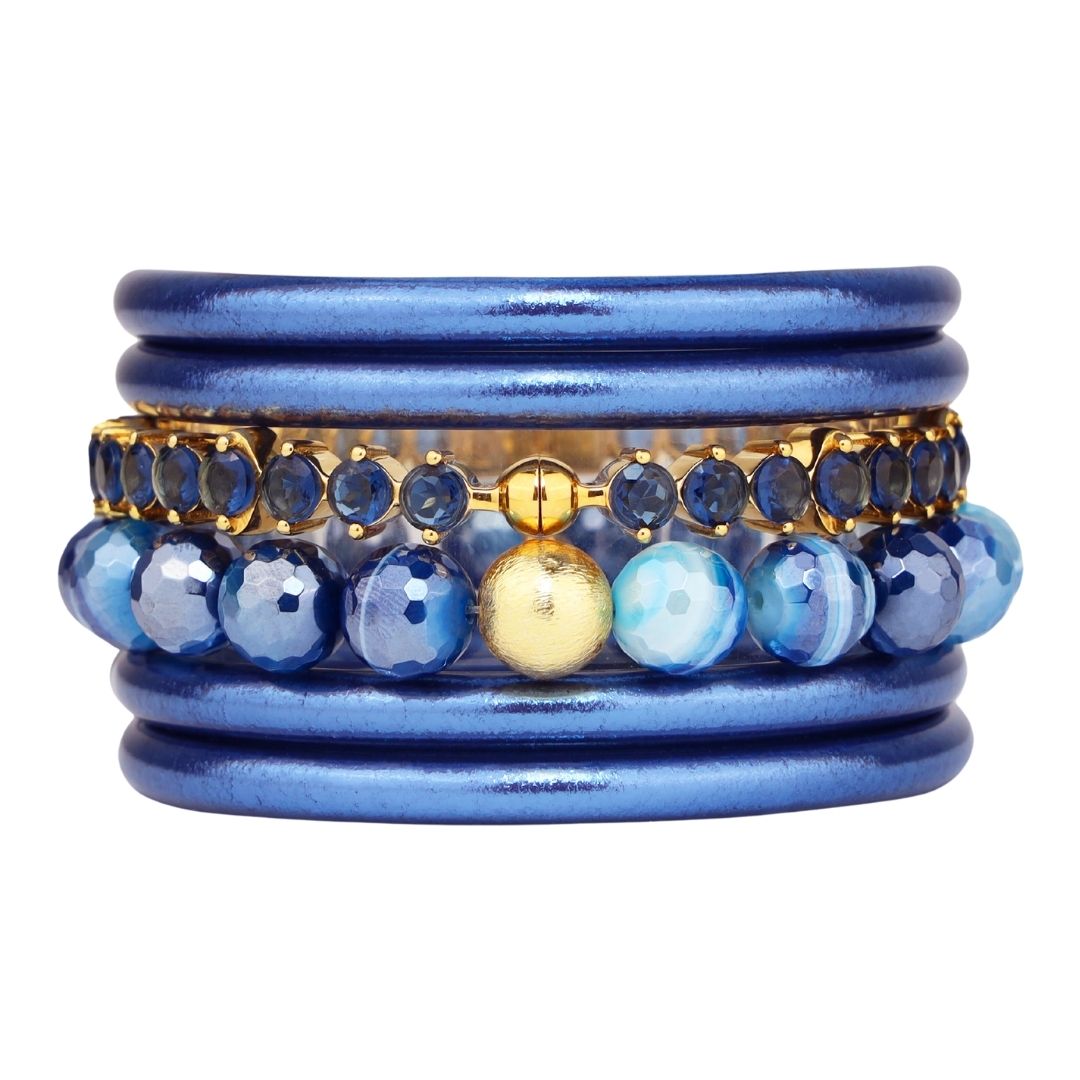 Marine Summer Blues Bangle Bracelet Stack | BuDhaGirl