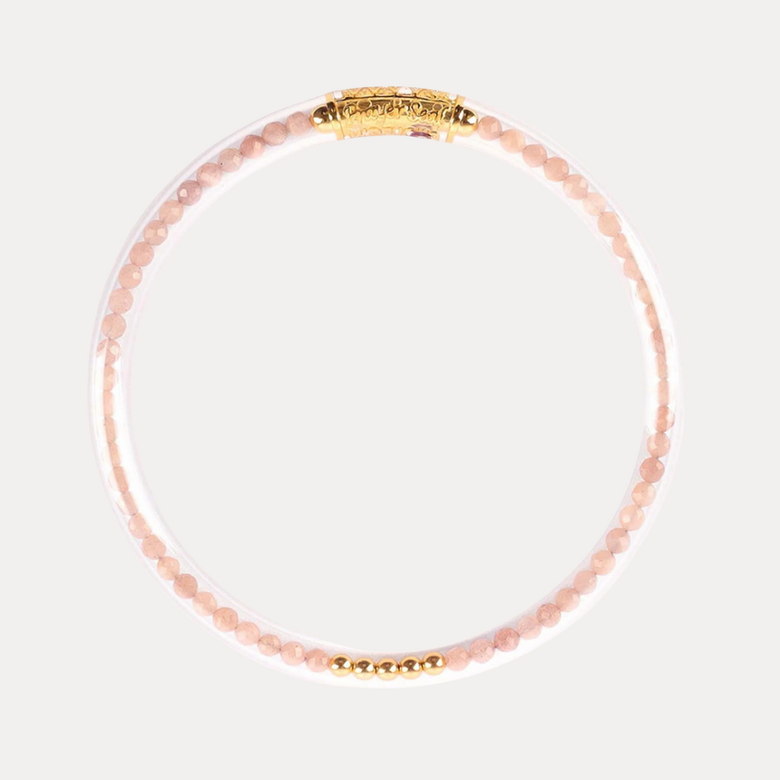 Pink Moonstone Luxe All Weather Bangle | BuDhaGirl