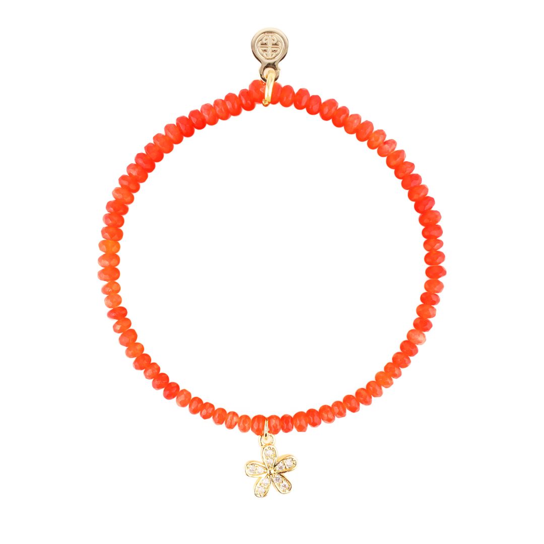 Luna Bracelet - Poppy With Flower Charm