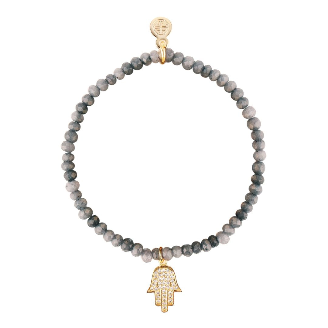 Luna Bracelet - Smoke With Hand Charm