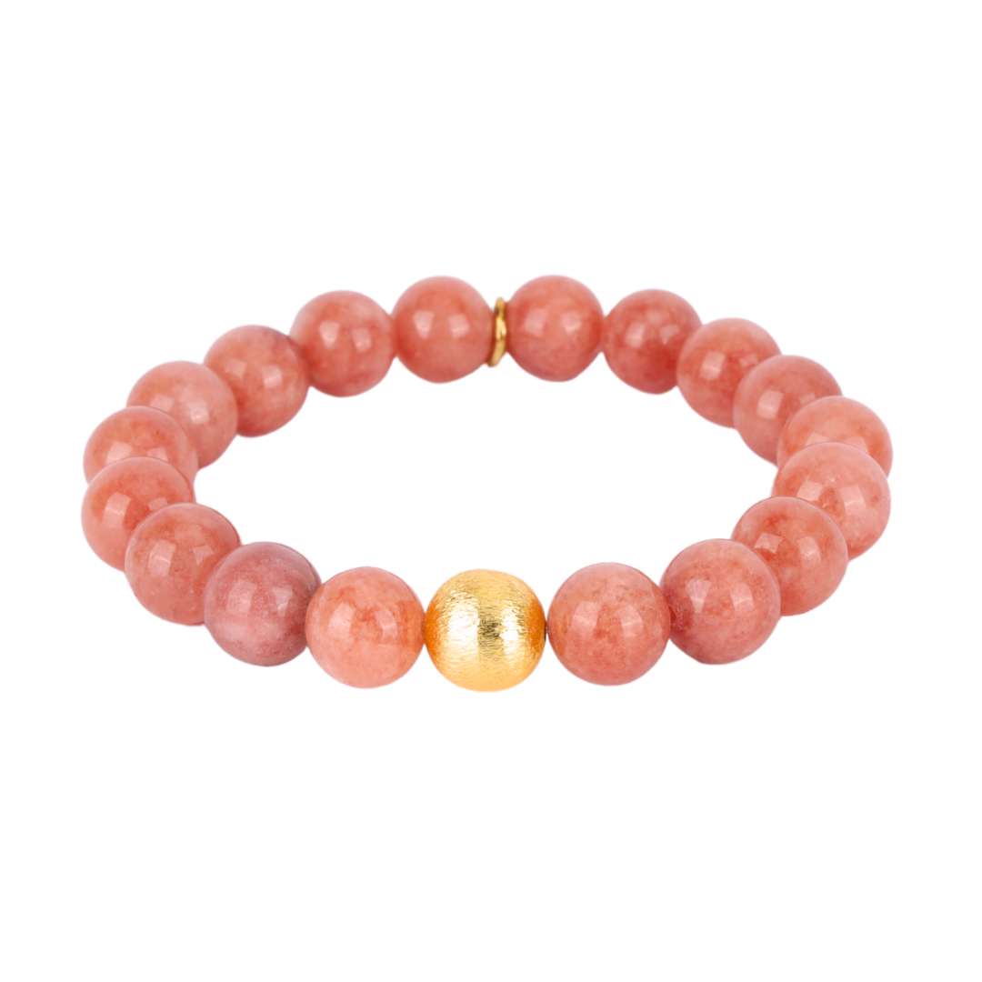 Thai Tea Peach Bianca Beaded Bracelet For Women | BuDhaGirl